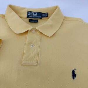 Polo Ralph Lauren Polo Shirt Mens XXL Yellow Excellent Short Sleeve Pique Pony